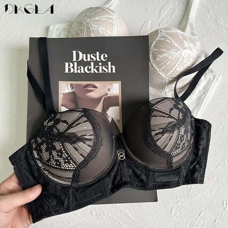 Nuovi colori a contrasto Lingerie intimo donna Set reggiseno Push-Up imbottito spesso Sexy Set pizzo ricamato femminile Plus Size reggiseno
