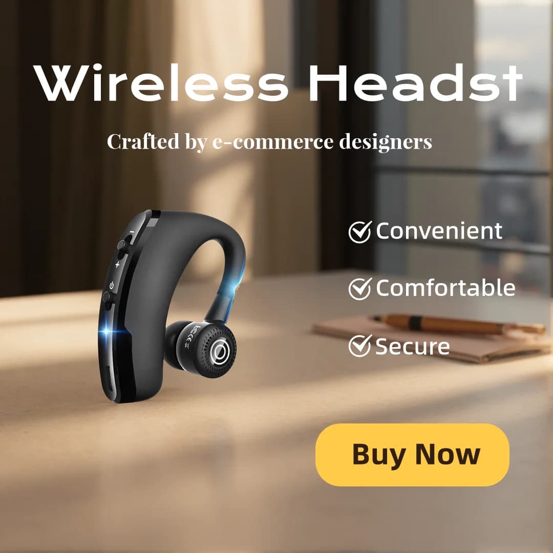 Auricolare Bluetooth Monoauricolare per Comunicazione a Mani Libere in Auto, Cuffie Wireless con Gancio per Orecchio, Cuffie da Gaming