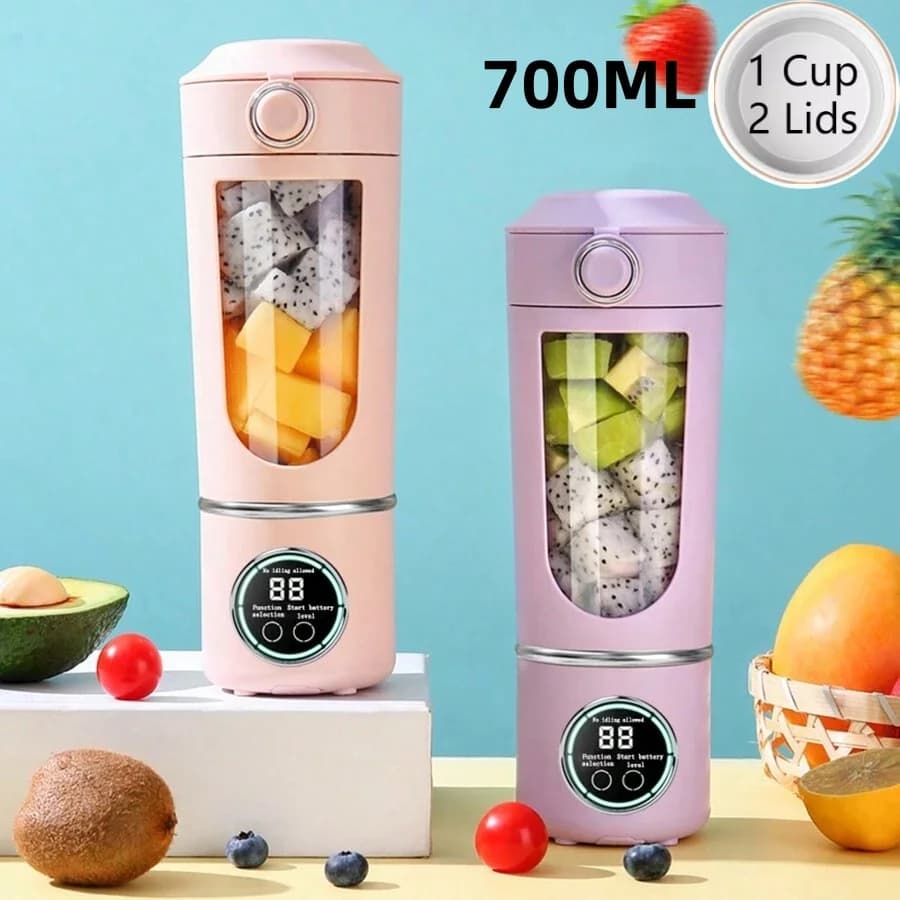 New portable blender for blended smoothies 700ML multiple colors 12 blades quick mixing juicer bottle blender 2 in 1