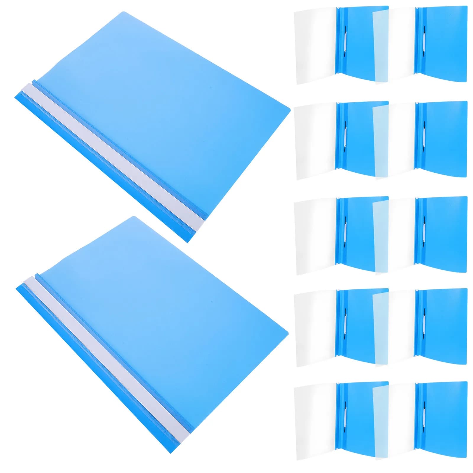 Set di 15 Cartelle Portadocumenti A4 in Plastica PP, Organizzatore per Ufficio, Scuola, Casa, Viaggio, Archiviazione Ordinata, Raccoglitore per Fogli Staccabili