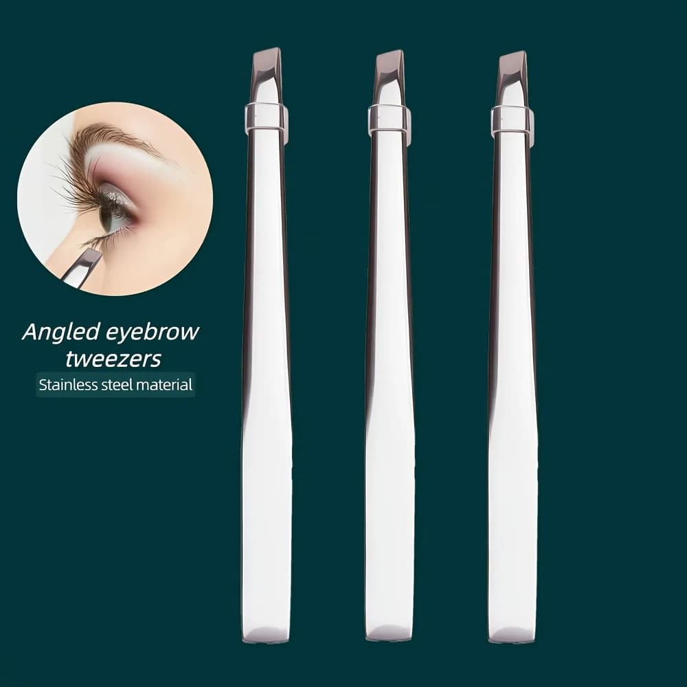 Heavy-Duty Stainless Steel Slant Tip Trimmer & Tweezers Suitable for Beard Grooming Eyebrow Shaping Precision Facial Hair