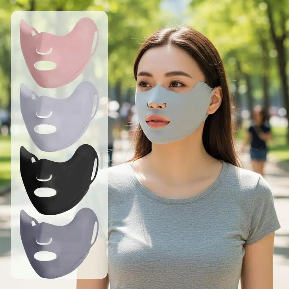 Maschera protettiva UV per il viso, copertura traspirante per gli angoli degli occhi, maschera solare in morbido poliestere, protezione solare per golf, escursionismo all'aperto, uso quotidiano