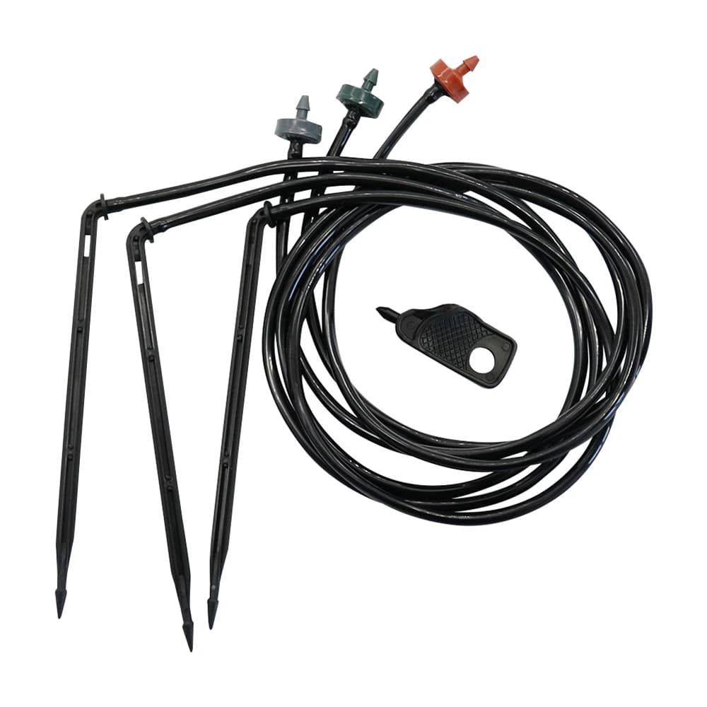 Kit Micro Irrigazione Giardino con Tubo da 3/5mm, Gocciolatori Curvi 2L/H 4L/H 8L/H e Perforatore per Tubi da 3mm per Irrigazione Piante