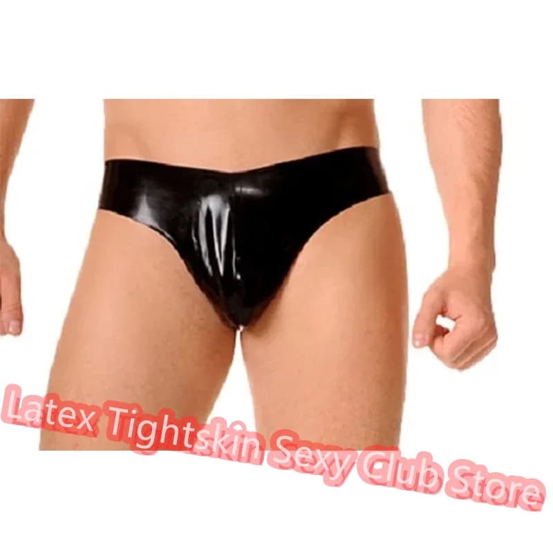 Slip da uomo in lattice Pantaloncini fetish sexy Intimo fatto a mano Abbigliamento da club per costumi cosplay da uomo