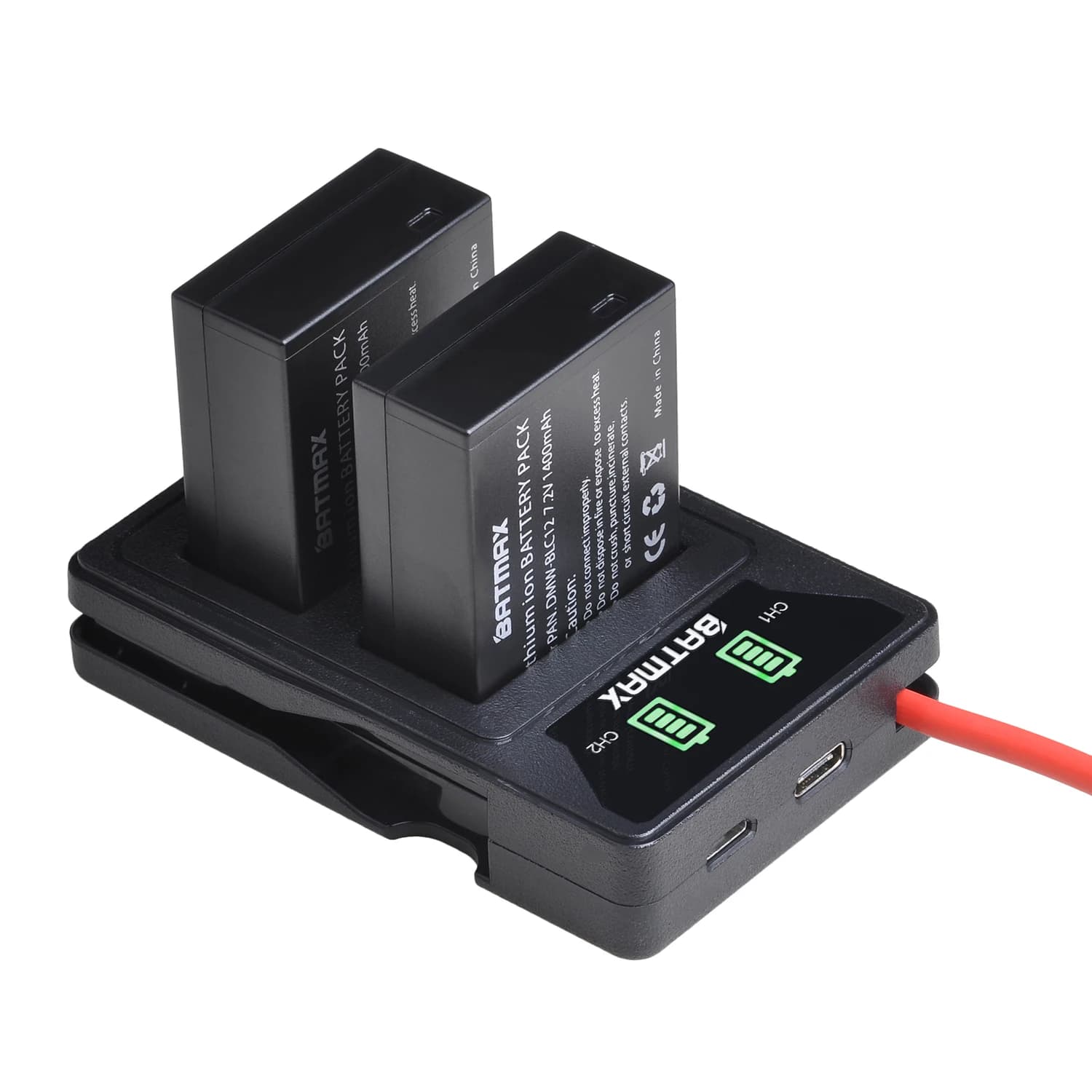 2X DMW-BLC12 BLC12E DMW BLC12 Battery + LED USB Dual Type C Charger for Panasonic Lumix FZ1000 FZ300 G5 G7 GH2 GX8