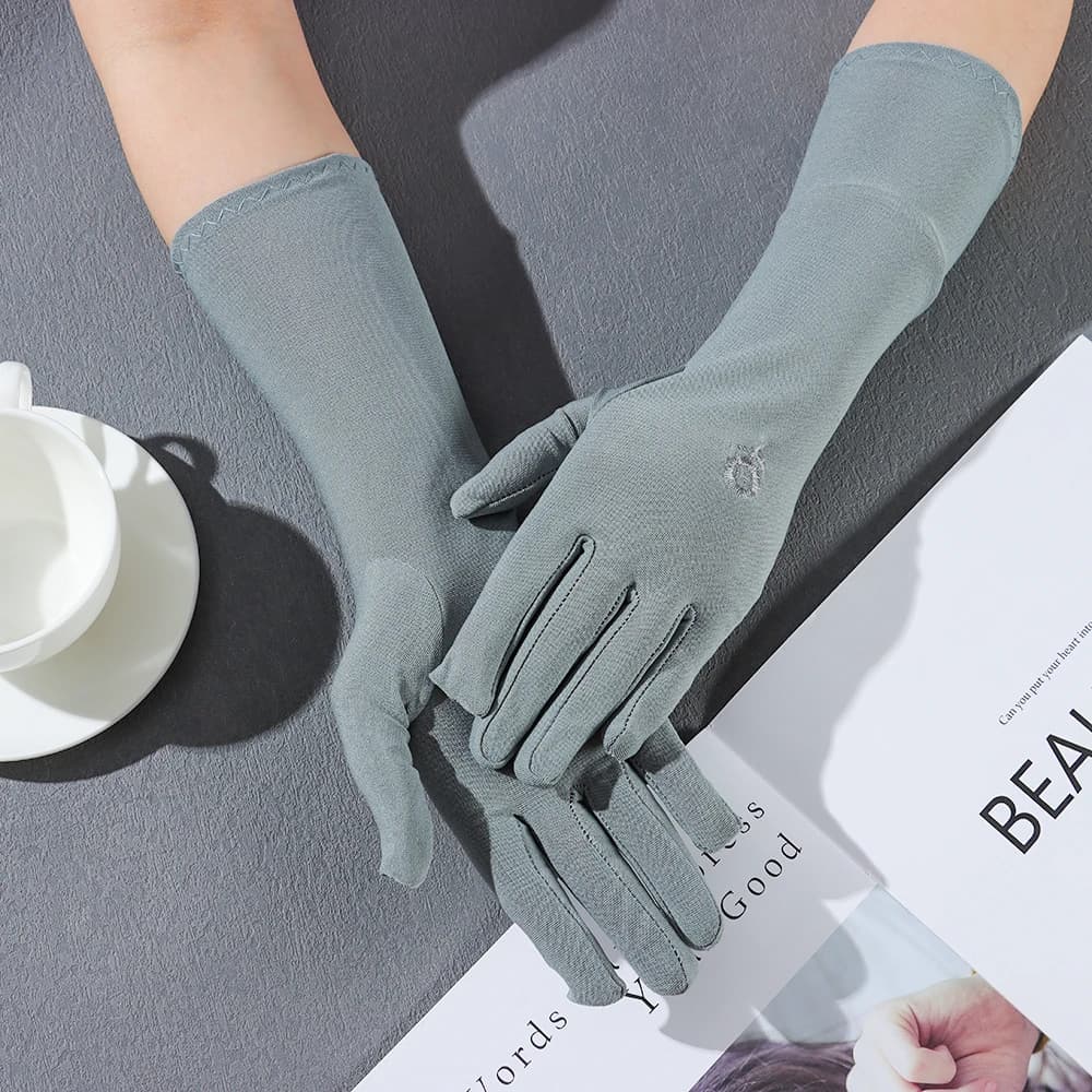 Summer Spring Slip Resistant Thin Anti UV Driving Gloves Etiquette Gloves Sunscreen Gloves