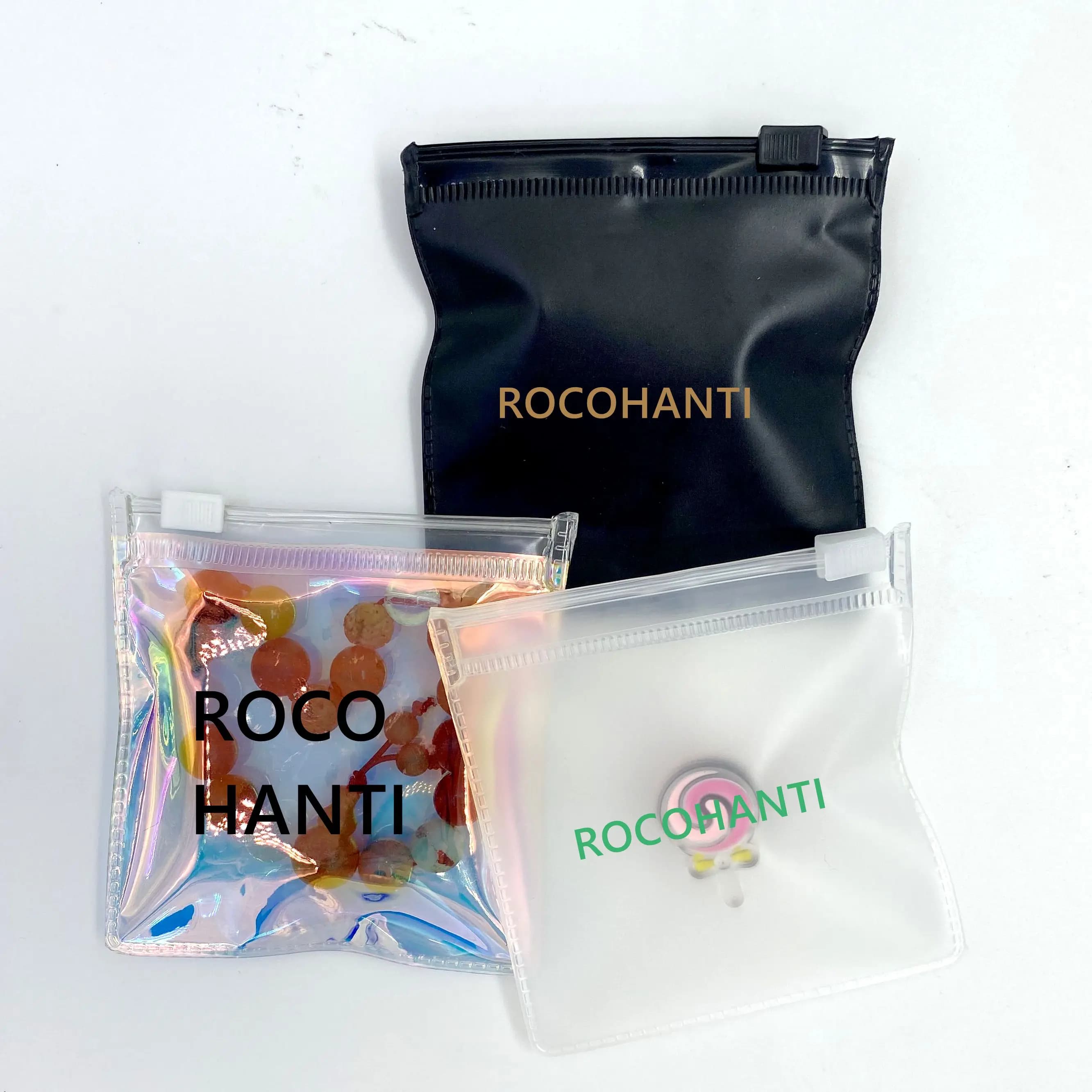 Custom Logo Jewelry Storage Bag for Necklace Earrings Bracelet Watch High-Grade Transparent Zipper Jewelry Bag