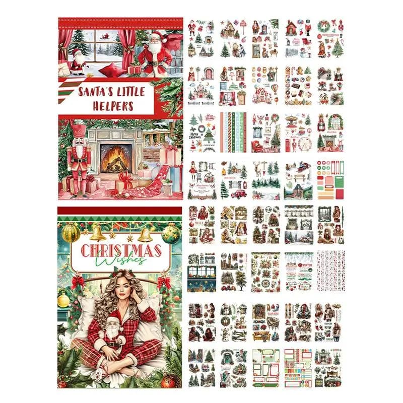 Scrapbooking Decoration Sticker Decorative Christmas Ledger Sticker Kit Multi-Purpose Craft Decoration for Scrapbookings Photo