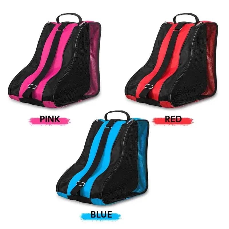 3 Layers Breathable Skate Carry Bag Portable Storage Case for Kids Roller Skates Inline Skates Ice Skates Outdoor Sports Use