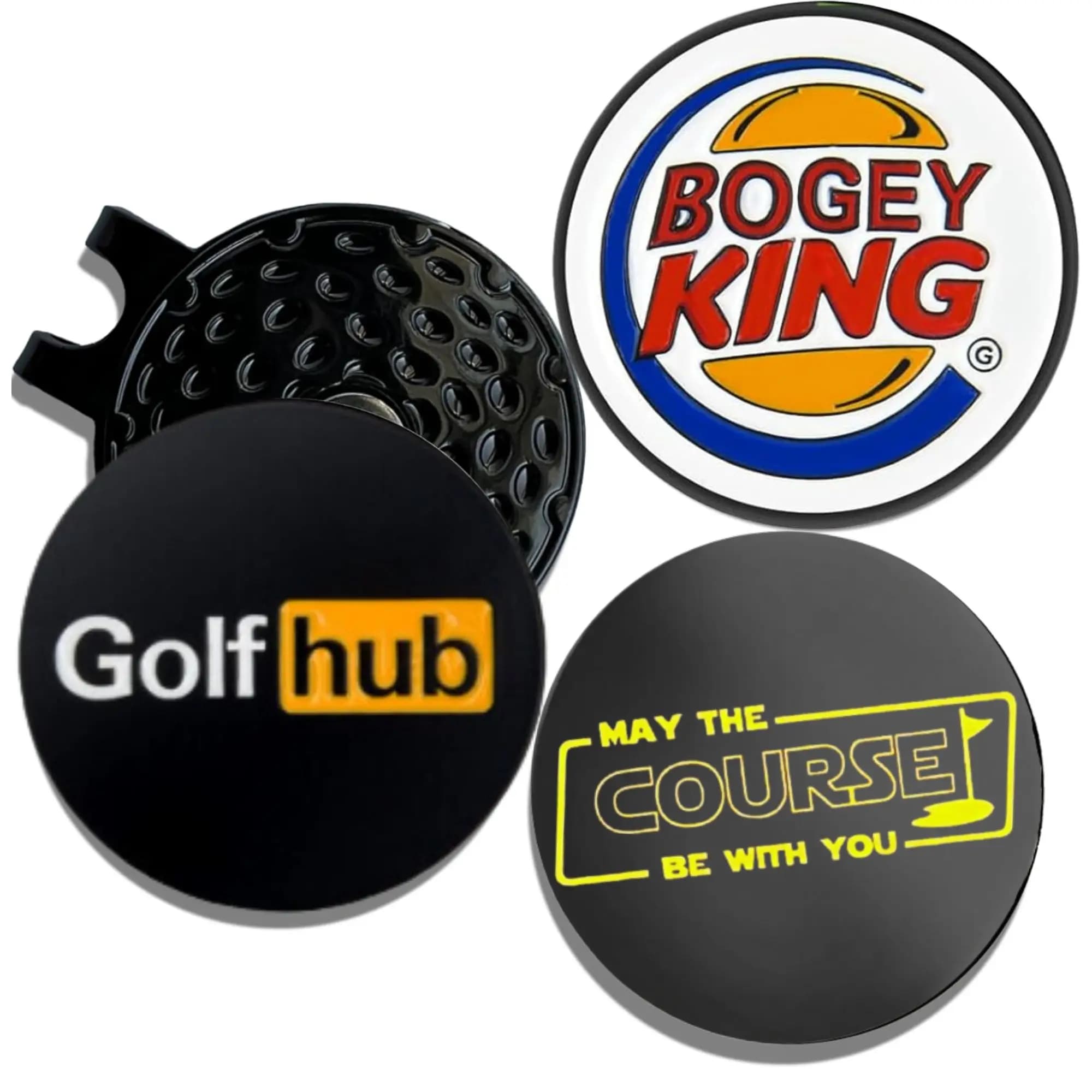Set di 3 Divertenti Segnalatori per Palline da Golf con Clip Magnetica Standard, Clip per Cappello con Segnalatore per Palline da Golf, Regalo Premium per Uomini e Donne