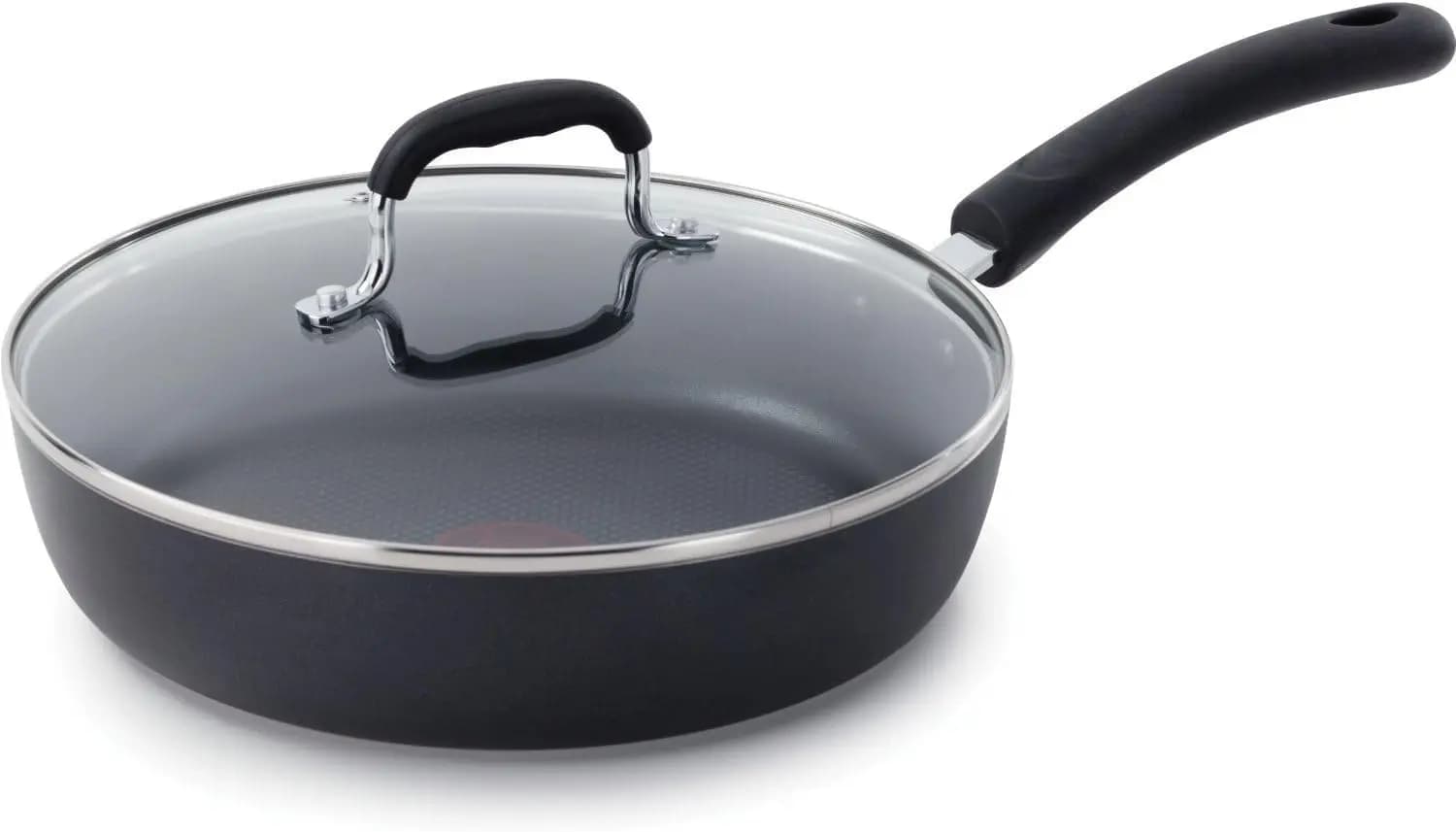 10' non-stick pan with lid, induction safe and oven up to 400 ° F, Dishwasher washable, Black