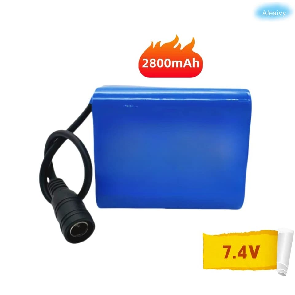 High Capacity 8.4V 28Ah 2s3p 18650 Lithium Battery Pack with BMS, for 7.4V 8.4V Powerful Bicycle Light, Fishing Lamp, Remote