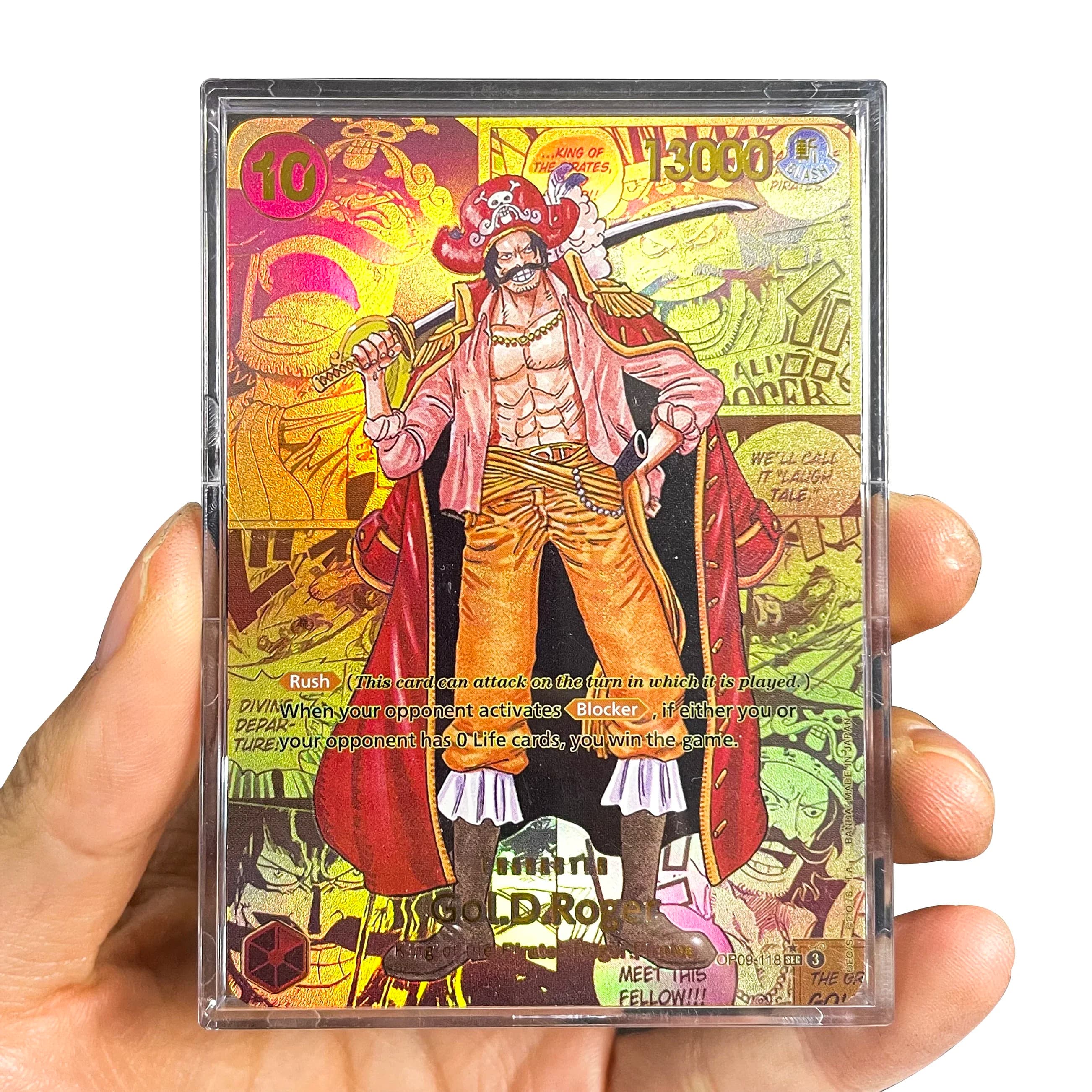 PROXY ONE PIECE Card Game Gol D-Roger Gold Super Parallel SEC/SP OP09-118 OPCG Character Foil Series Game Cards