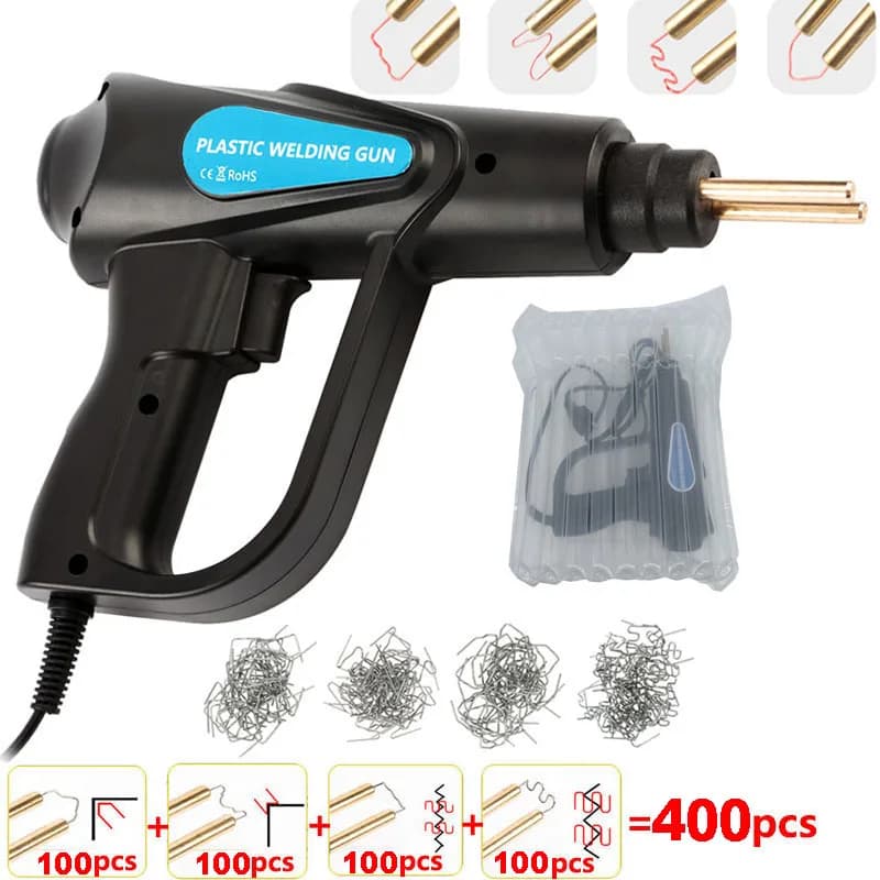 Saldatore a Caldo Portatile per Plastica, Macchina per Saldatura, Ferro da Saldatura per Riparazioni in PVC, Strumenti per Riparazione Paraurti Auto