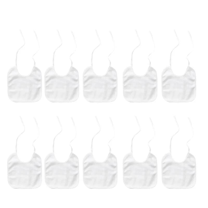 PACCHETTO Q1FE bavaglini per neonati impermeabili in cotone bianco da 10 pezzi per dipingere forniture artigianali fai -da