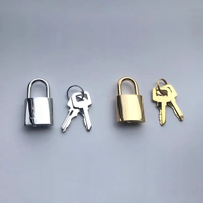 Copper Alloy Stainless Metal Padlock Lady Handbag Accessory Bag Lock 1 Lock 2 Key No Logo