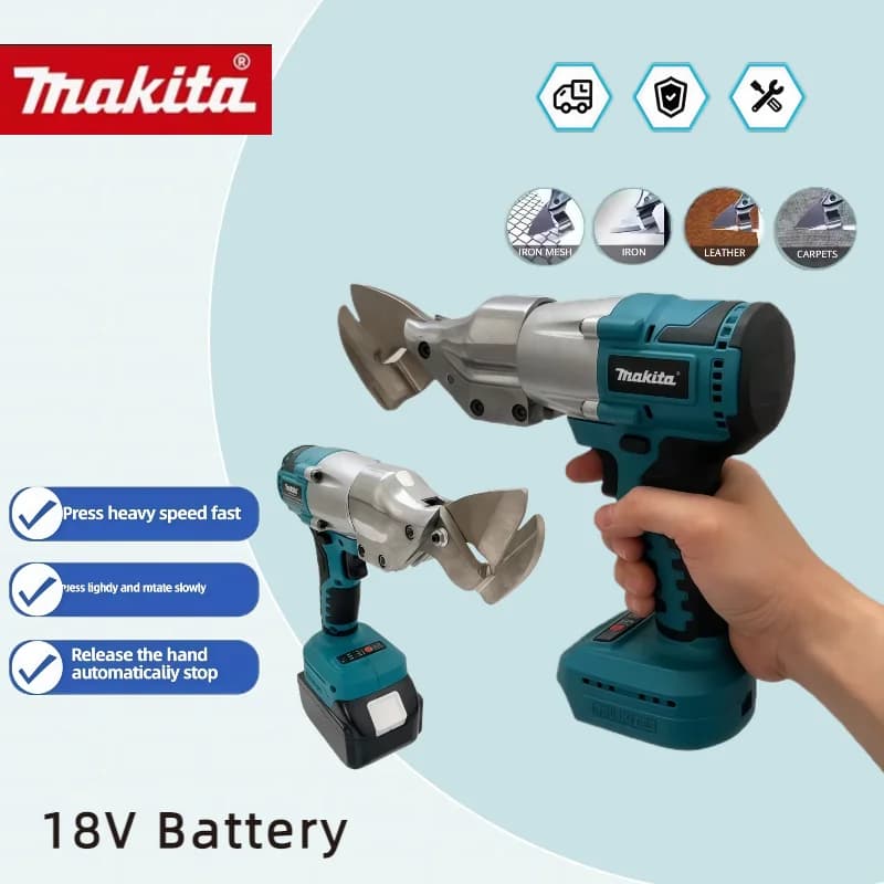 Forbici Elettriche Senza Spazzole Makita, Utensile Professionale Ricaricabile per Taglio Metalli, Cesoia per Lamiere, Attrezzo Elettrico