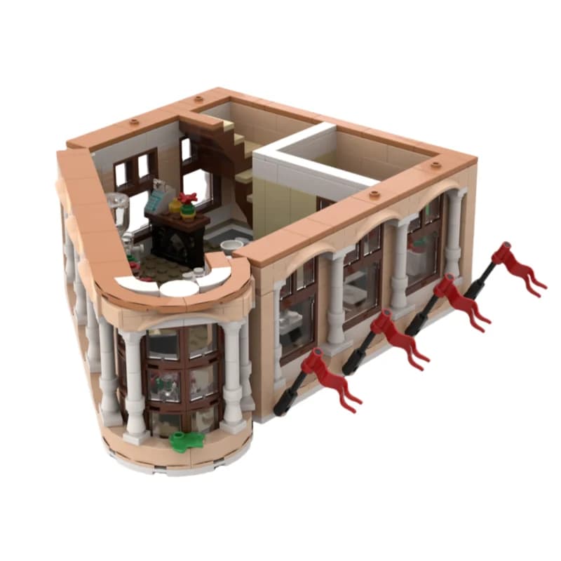 Modello di Castello Medievale con Ristorante - Set di Costruzioni con Piccoli Blocchi da 746 Pezzi - Adatto per