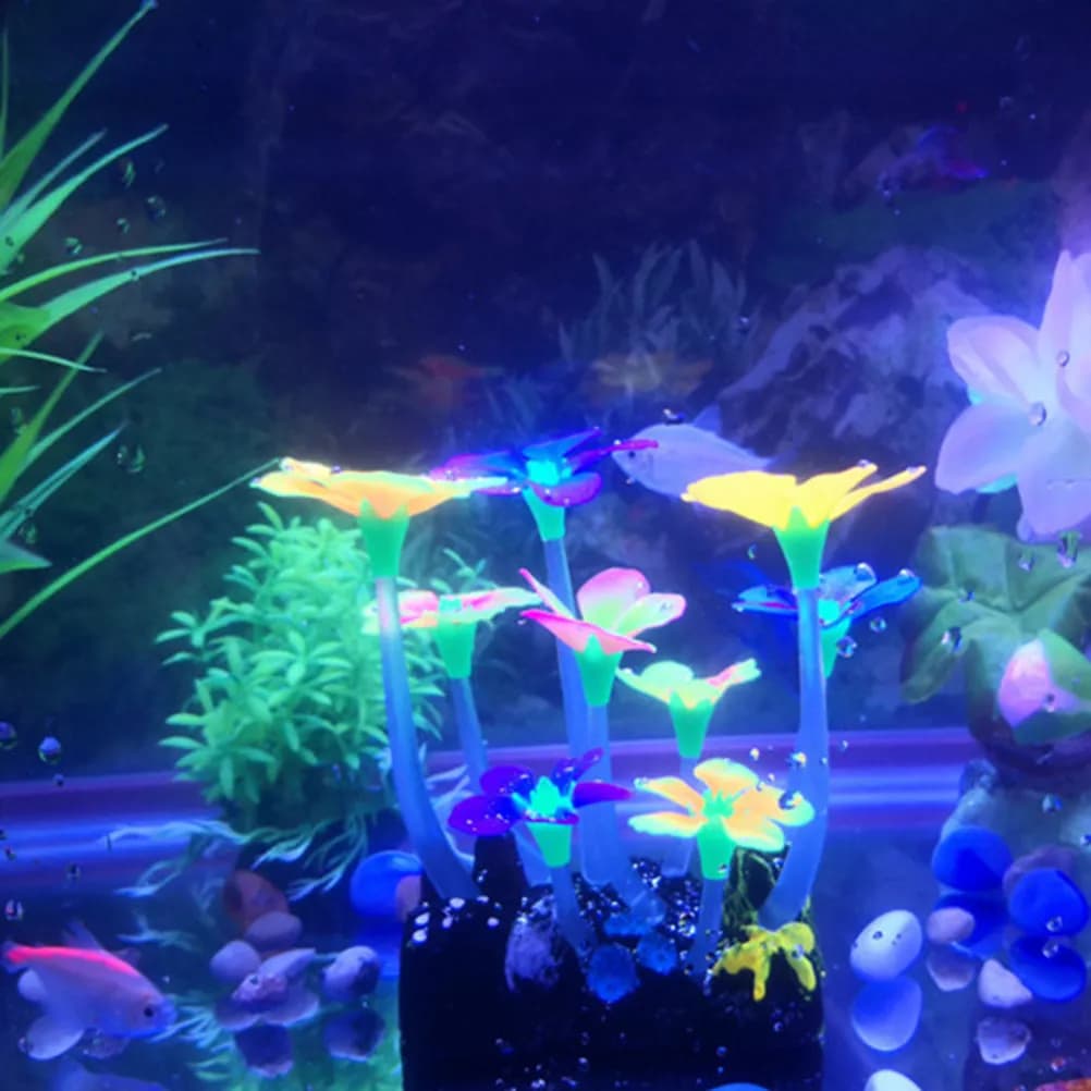 1Pcs Lifelike Artificial Aquarium Water Plant Decor with Stable Base Non-Toxic Safe for Fish Tanks Realistic Fake Coral Aquarium