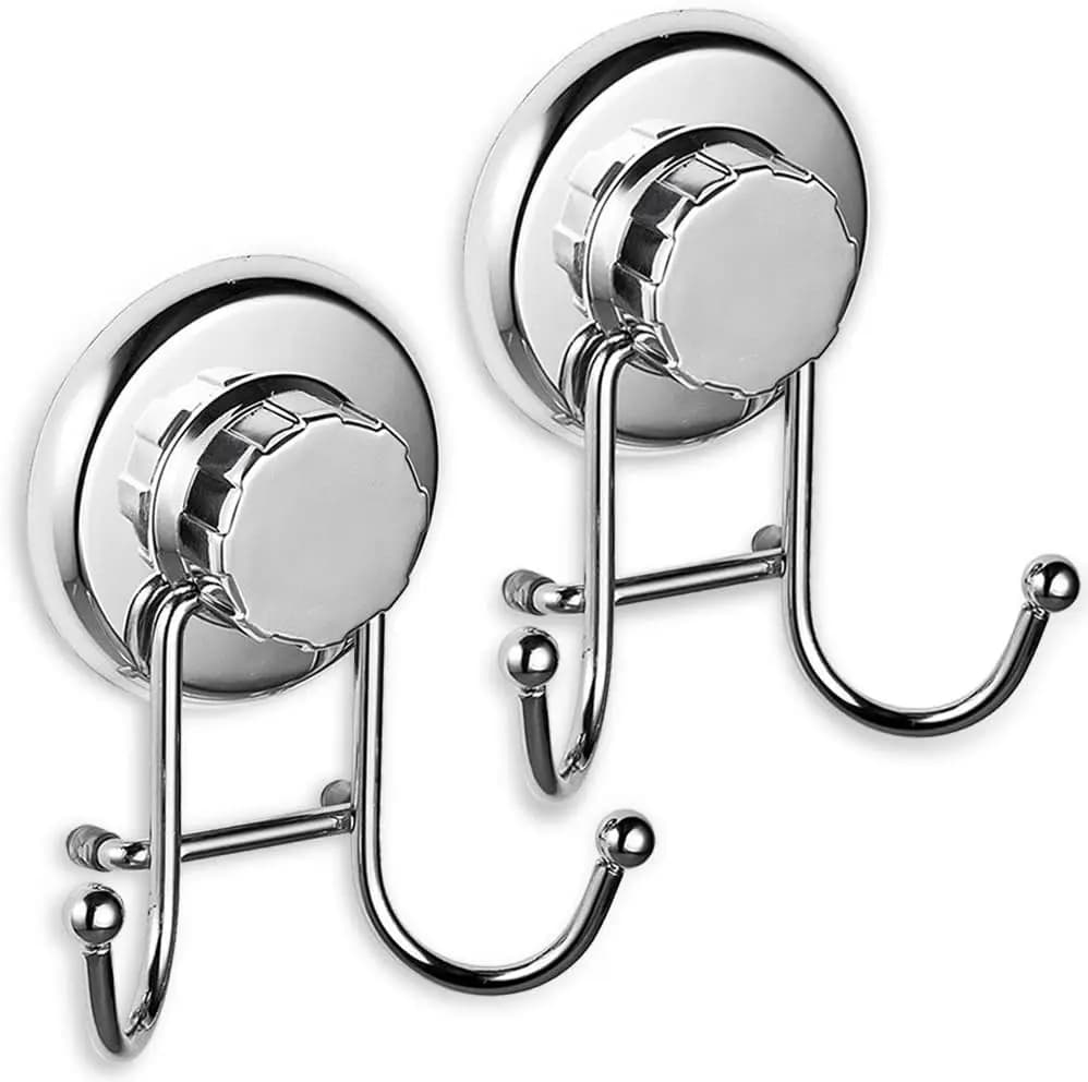 Ganci a ventosa per bagno e cucina, ganci appendi asciugamani in acciaio inossidabile resistenti con dischi adesivi, appendiabiti da parete senza foratura
