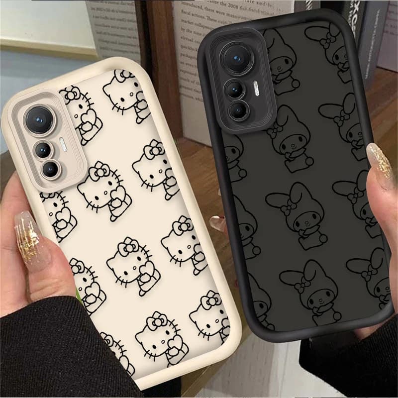Cushion with cute pattern Hello Kitty Melody for Xiaomi Poco F7 F6 F5 F4 F3 M5s C65 C75 C71 X6 X5 X4 GT X3 NFC M7 M6 Pro 4G 5G