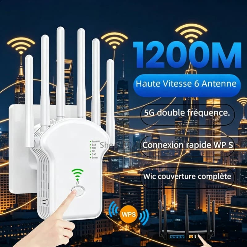 Nuovo Ripetitore WiFi Dual Band AC1200M 5G 2026 ad Alta Potenza per Copertura Domestica