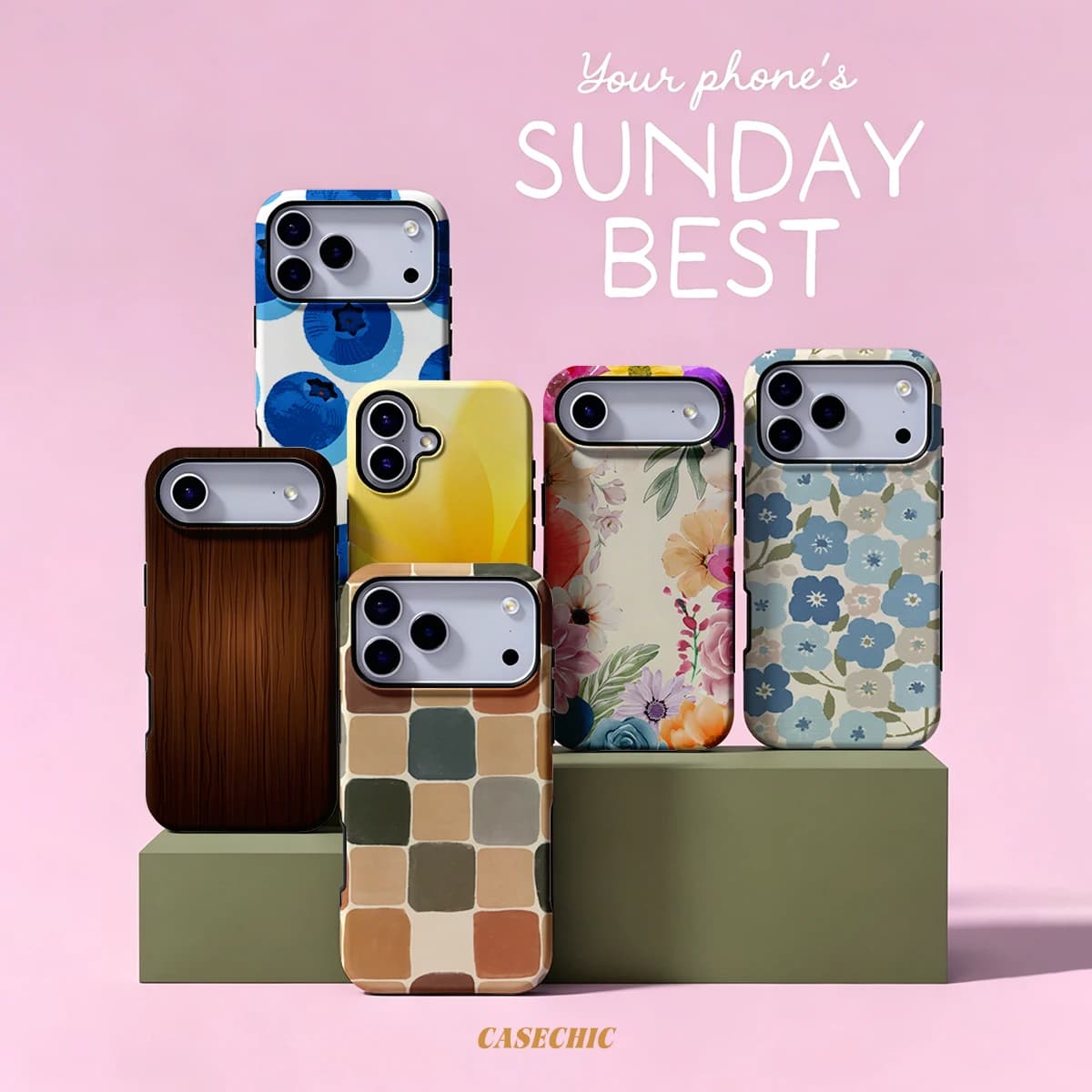 Warm Tile For Phone Case Unisex Case with Shock Absorbing TPU & Anti-Scratch Outer Shell Raised Stylish Design