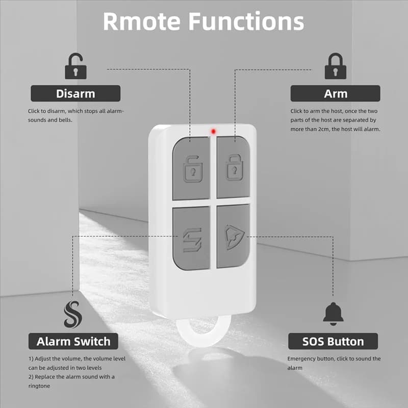 BTLIFE- Allarmi per porte wireless all'apertura con telecomando, sensore di sicurezza per porte Allarme per finestre Allarme per piscina Allarme per porta Confezione da 2