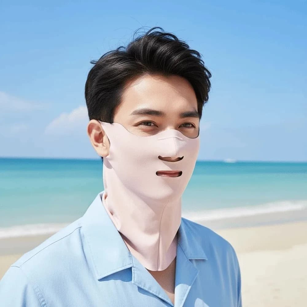 Maschera Parasole Quotidiana in Nylon per il Collo, Protezione Solare Elastica in Poliestere per il Viso, Tinta Unita, Sottile e Traspirante, Maschera Parasole Estiva