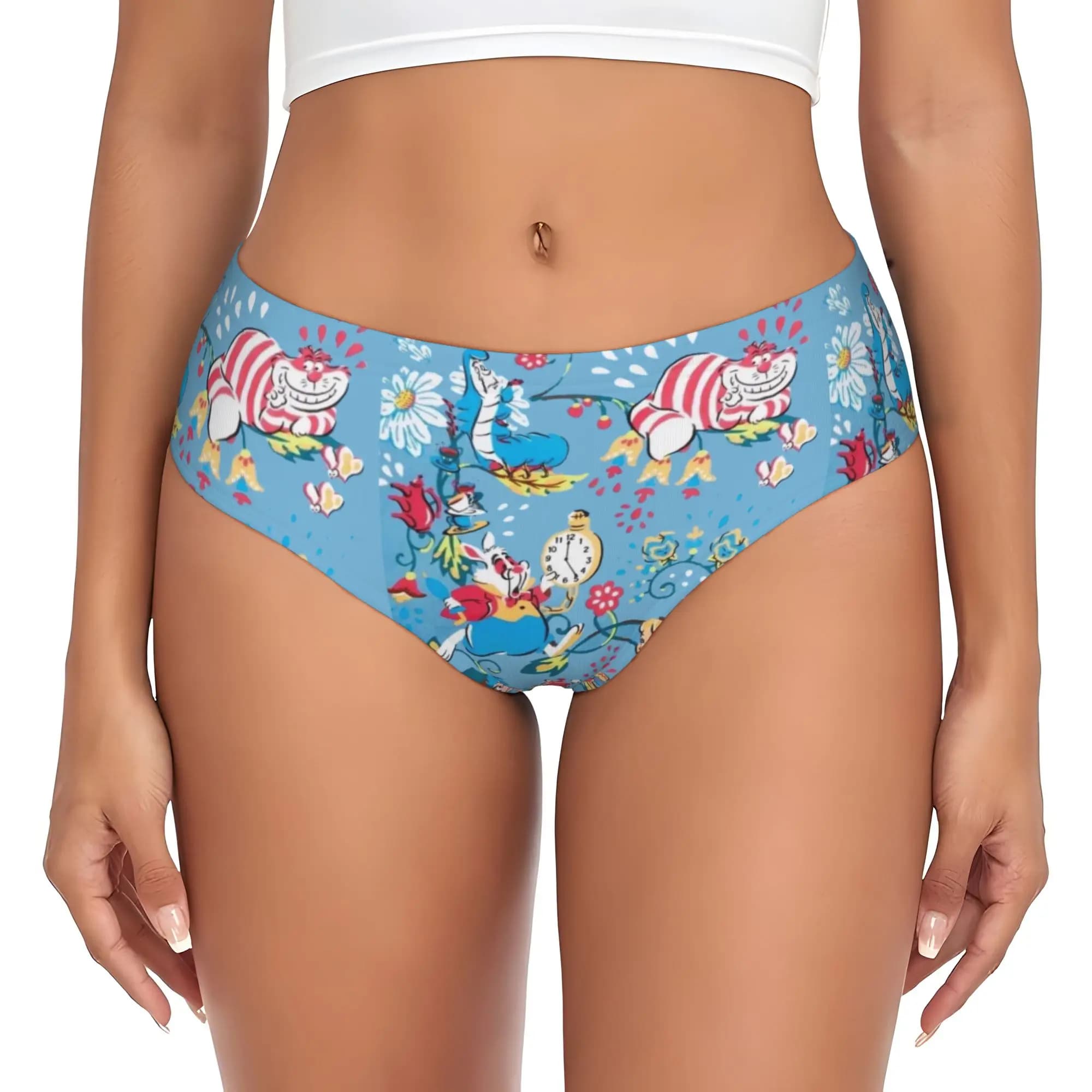 Custom C-Cheshire Anime Cat Brief Panties for Women Comfort Stretch Underwear