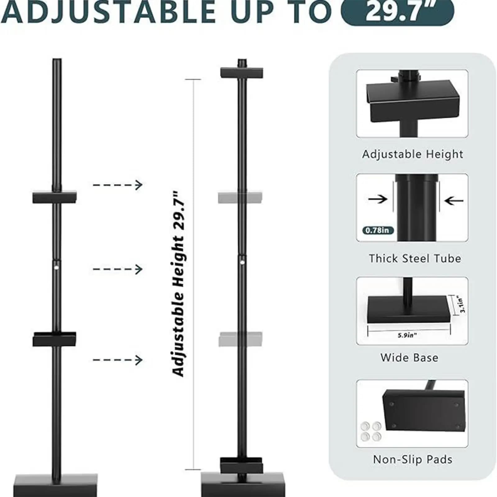 Tabletop Picture Frame Stand Sturdy Iron Display Easel Adjustable Up to 29 Inch for Art and Photos