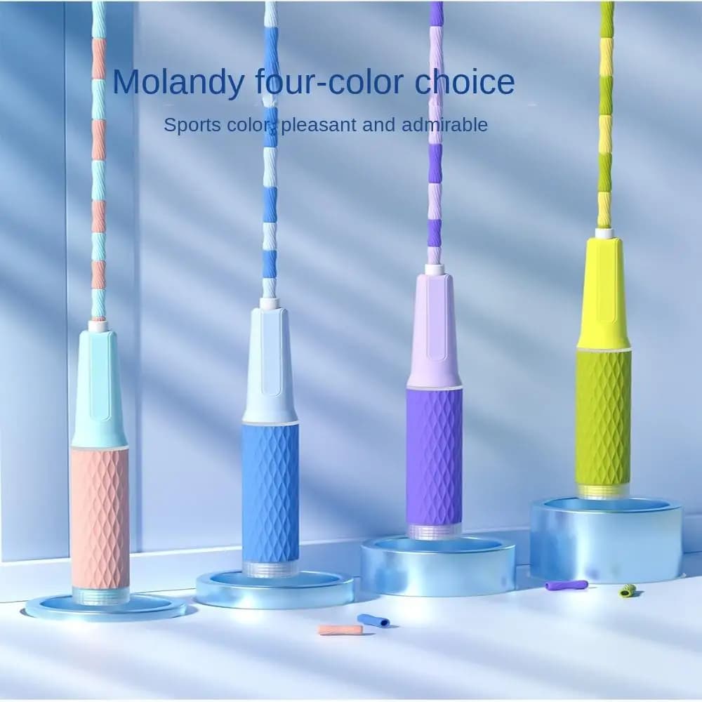 Adjustable Soft Beaded Skipping Rope Not Entangled Strong Flexibility Jumping Training Rope Portable Unisex