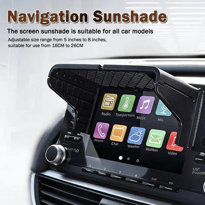 【MO2】1Pcs Central Control Screen Accessories Screen Visor Anti-Glare Cover Car GPS Navigation Sun Shade Display Screen Visor{M}