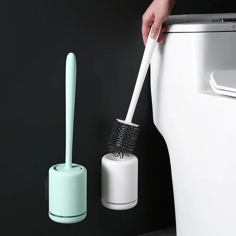 Spazzola per WC in Silicone, Asciugatura Rapida, Spazzola per Pulizia con Supporto a Parete, Accessori per il Bagno
