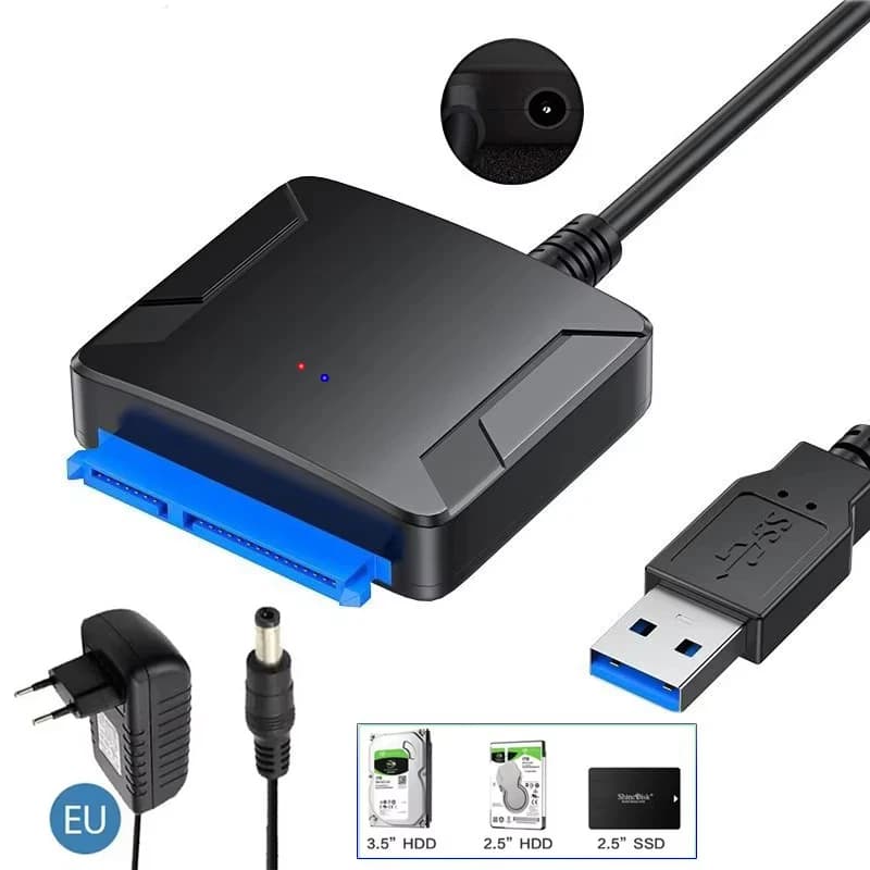 Cavo Adattatore USB 3.0 a SATA III per Disco Rigido, Connettore Esterno per HDD/SSD da 2.5"/3.5", Convertitore 5Gbps