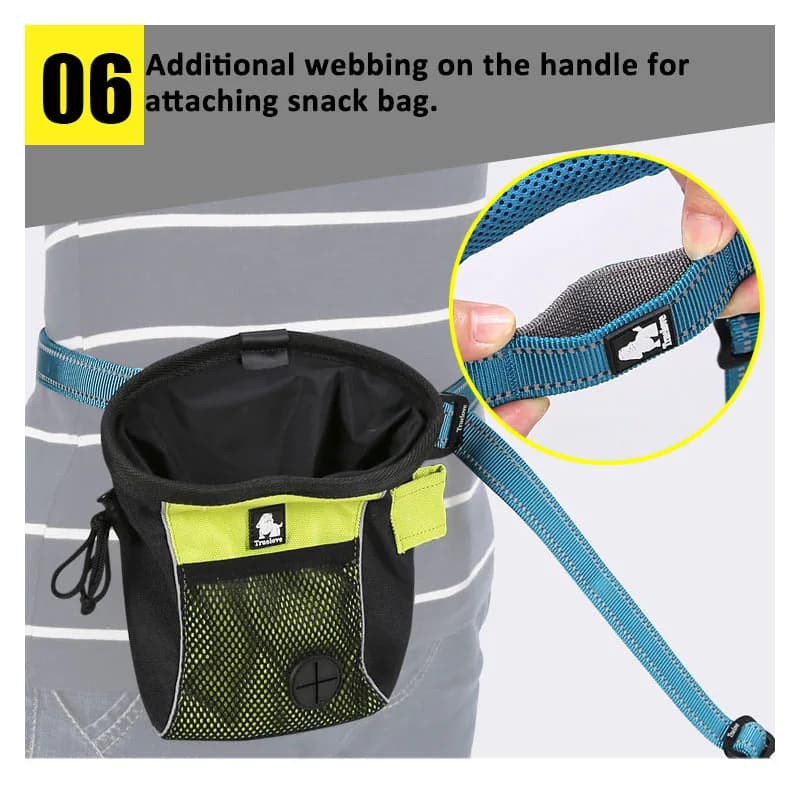 Guinzaglio per cani Truelove Tessitura impermeabile in nylon Guinzaglio per cani in PVC morbido Collare Guinzaglio regolabile in vita TLL2671