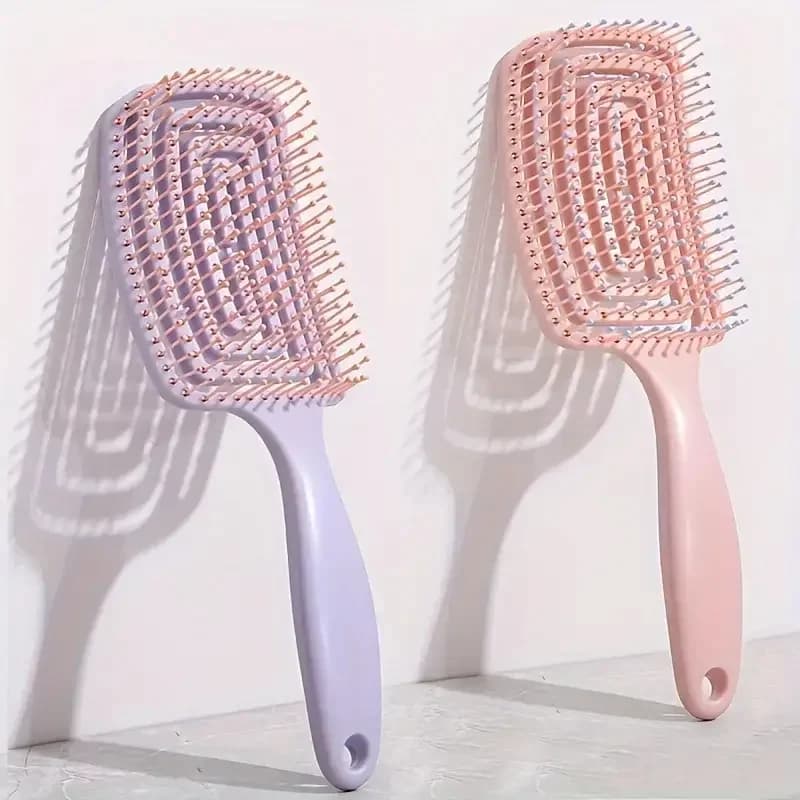Spazzola per capelli piatta e resistente, design a corona alta per massaggio del cuoio capelluto e pulizia dei capelli