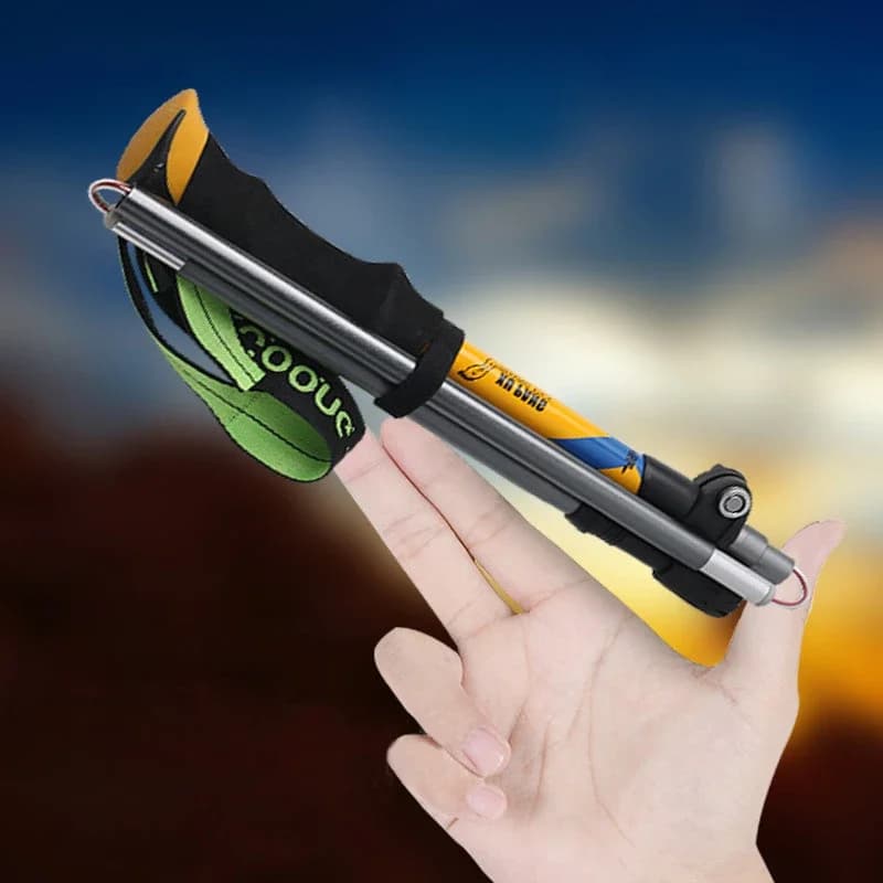 7075 Aluminum Alloy Outdoor Telescopic Climbing Stick Ultra Light Crutch Folding Stick Hiking Climbing Stick Carbon Free Crutch