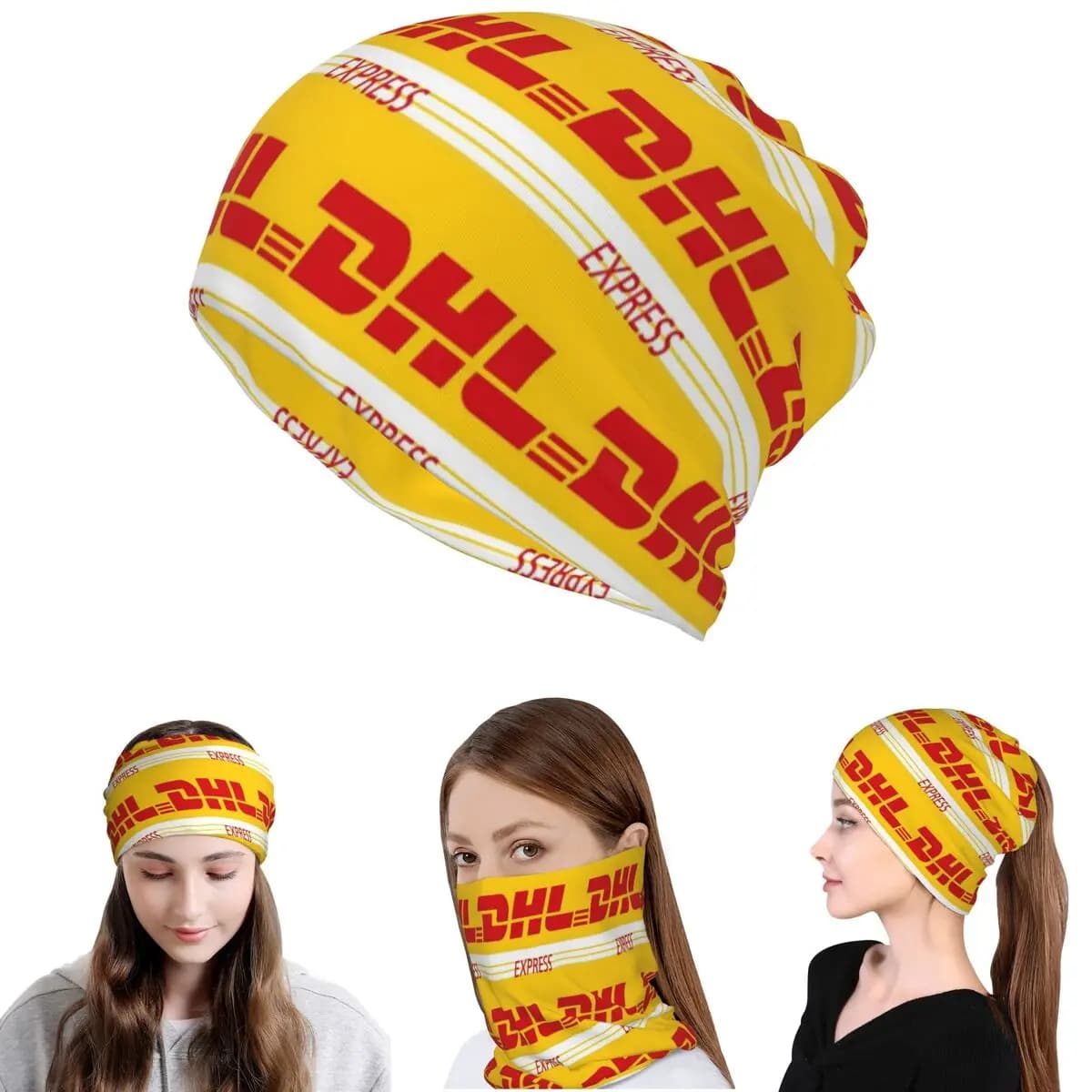 Global Express DHL Bandana Neck Cover Wrap Scarf Multi-use Cycling Scarf Beanies Hat for Men Women Adult Winter