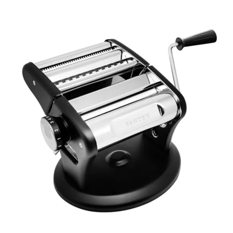 Macchina per Pasta Manuale Compatta Fante's Supreme con Base Antiscivolo a Ventosa per Pasta Fresca Fatta in Casa e Ravioli