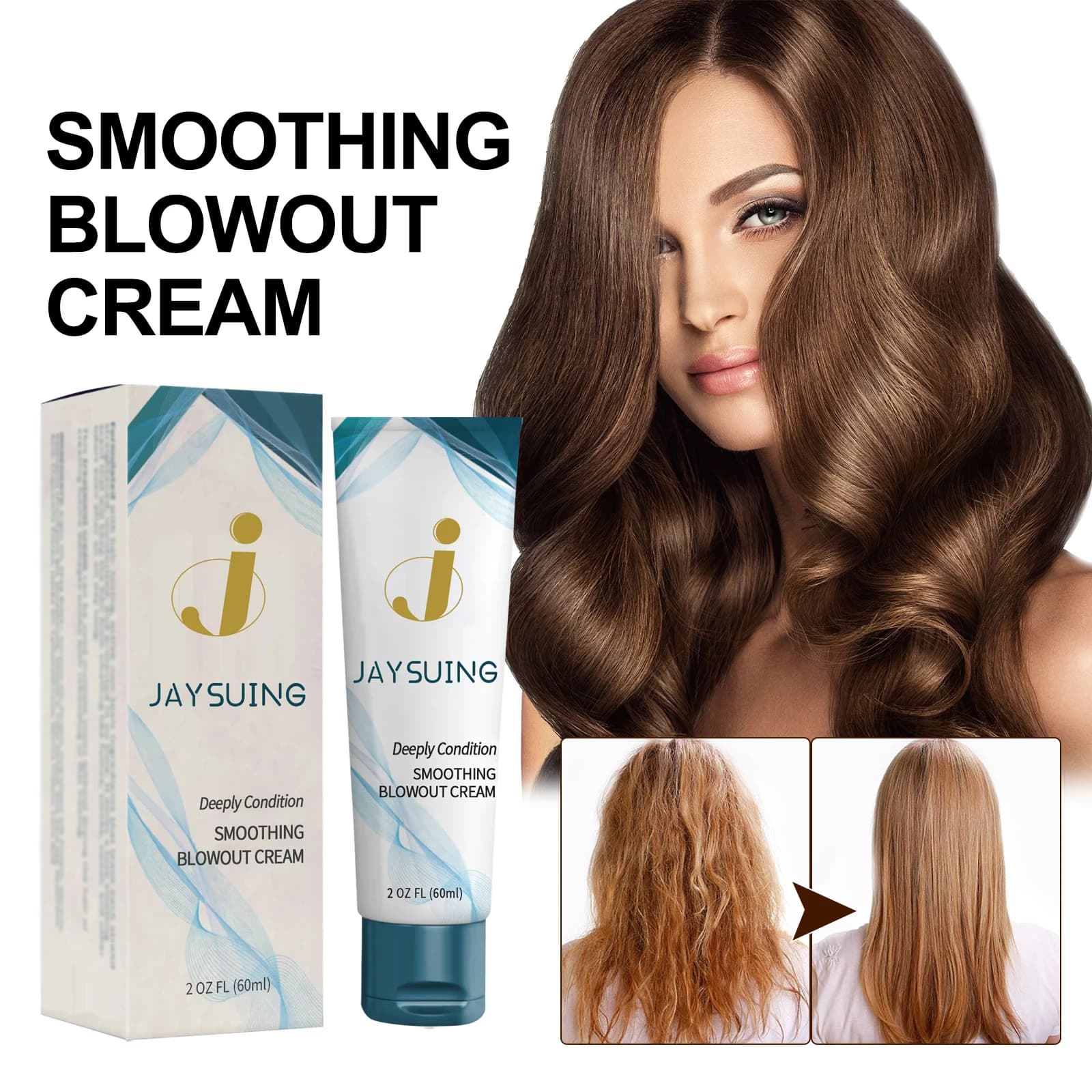 Crema lisciante per capelli Riparazione Capelli crespi danneggiati Ripristina Capelli morbidi, lisci e lucidi Crema idratante per la correzione delle proteine della cheratina