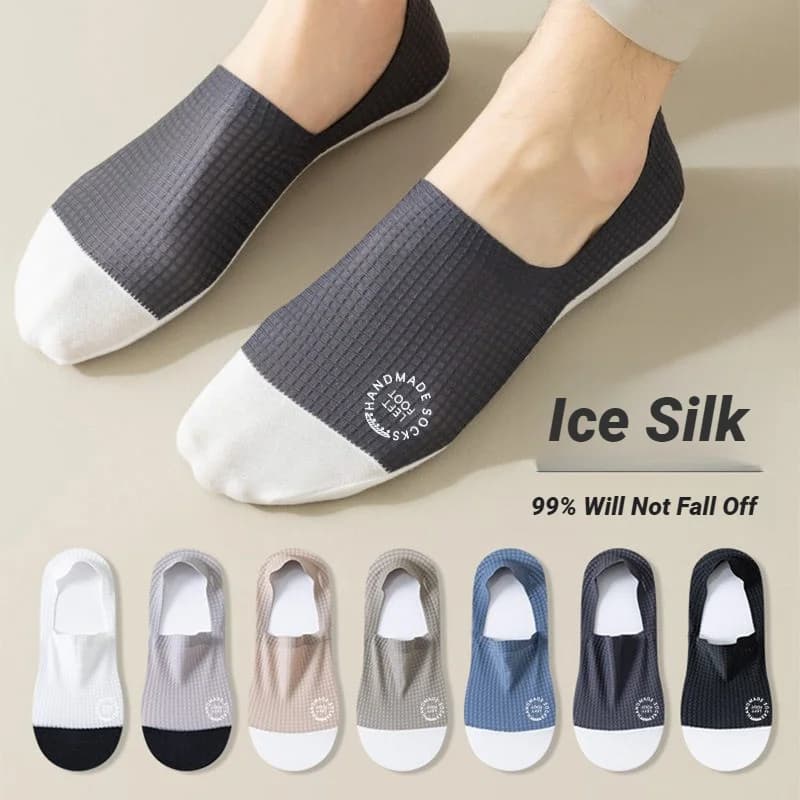 Men's Invisible Waffle Pattern Boat Socks Thin Breathable Comfortable High Quality Sweat Absorbing Casual Mesh Sox