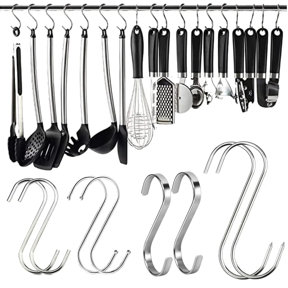 10 pieces hook shape S bags for clothes stainless steel towels hangers kitchen multifunction bedroom hooks Subjects for the house Organize