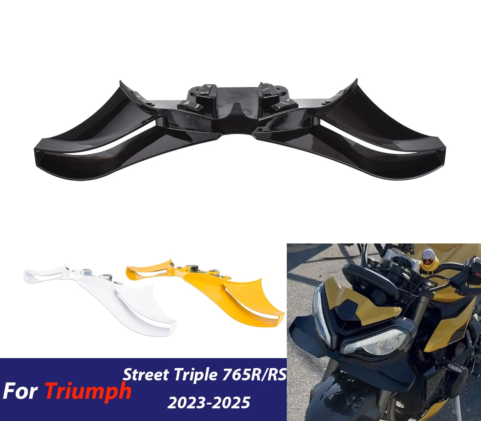 Per Triumph Street Triple 765R 765RS 2023-2025 Moto Frontale Spoiler Downforce Winglet Aerodinamico Ala Spoiler Anteriore