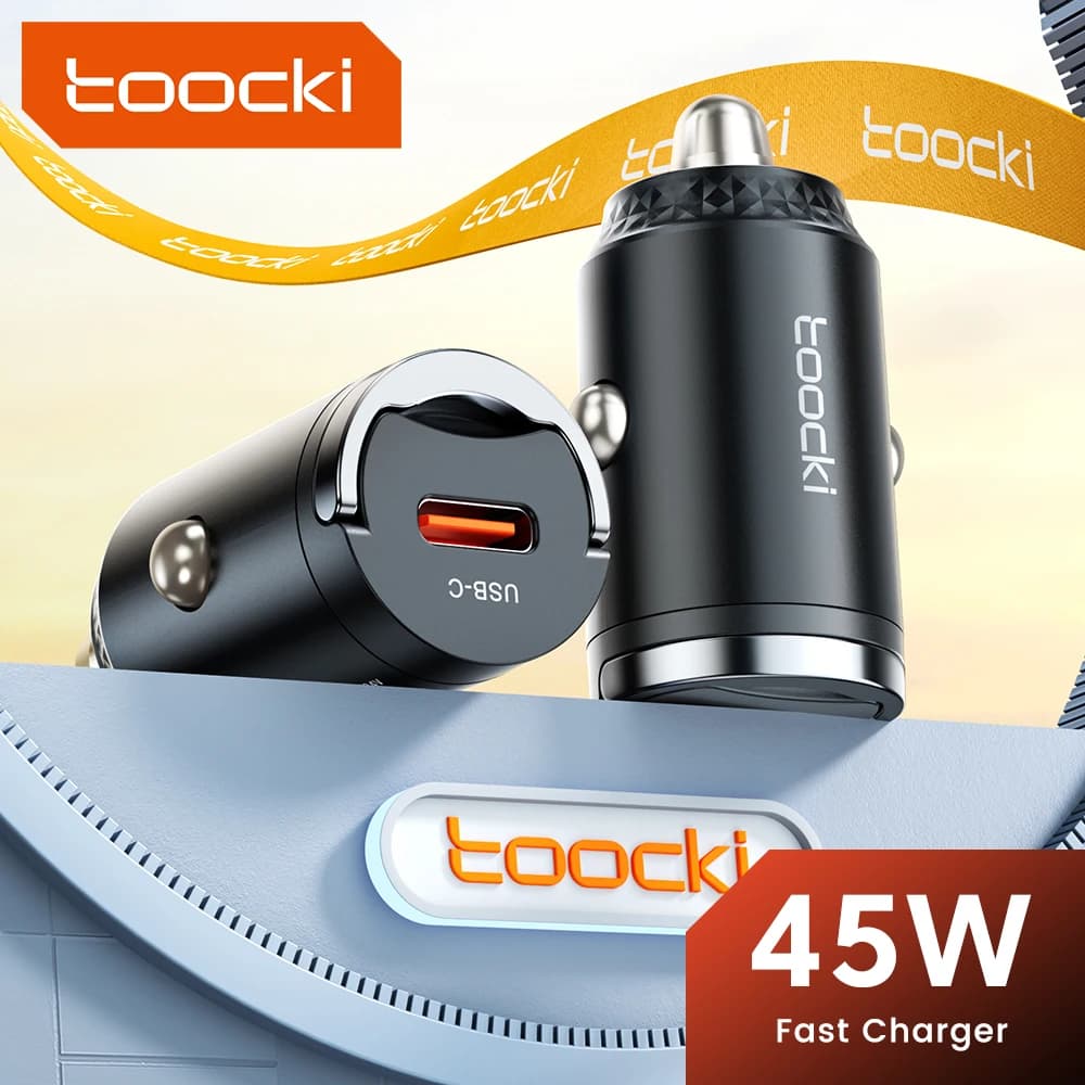 Toocki 45W Car Charger USB C Quick Charge PD 45W for iPhone 17 16 15 pro Xiaomi Samsung Galaxy S24 S23 Fast Charger Charging