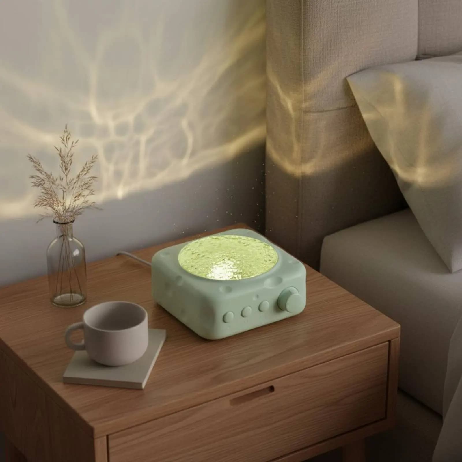 Altoparlante Bluetooth con Effetto Onda d'Acqua, Design a Forma di Formaggio, Atmosfera Rilassante, Decorazione per la Stanza, Audio Stereo ad Alta Fedeltà