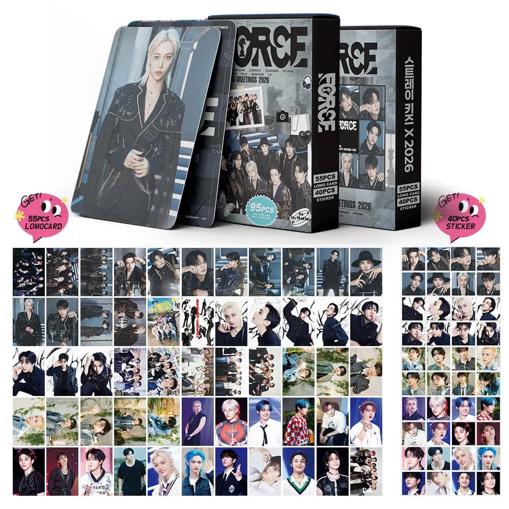 95 Stray Kids 2026 Nuovi Adesivi SKZOO Small Card, Adesivi LOMO FORCE con personaggi di Stray Kids, Adesivi DIY Big Head