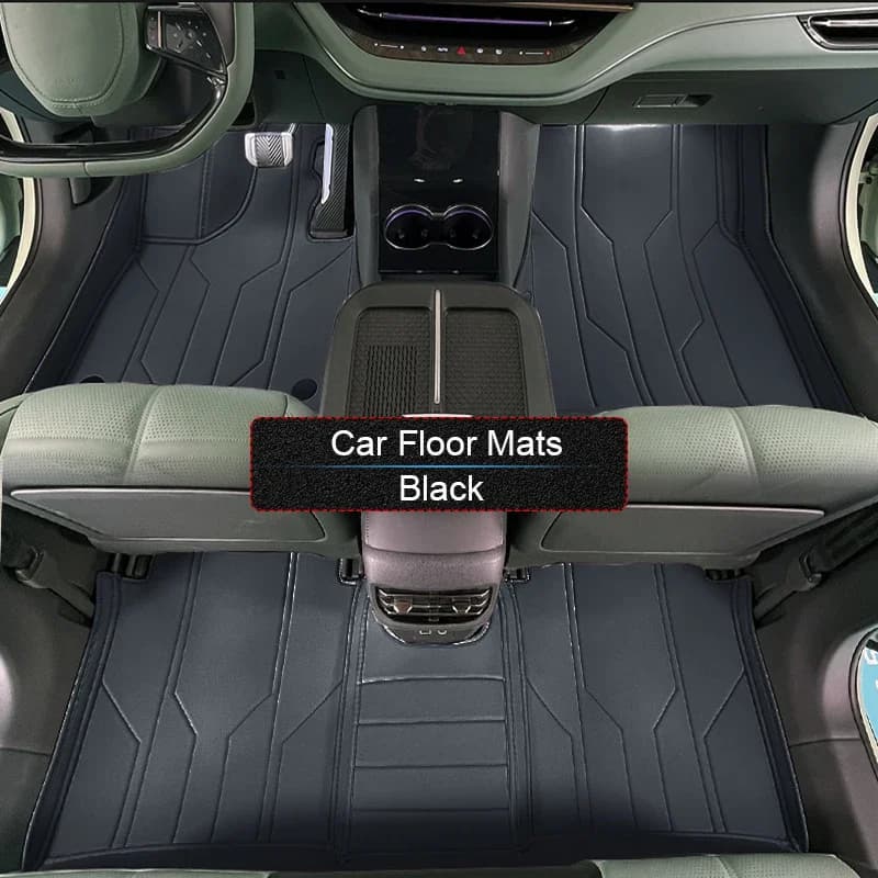 For HONGQI EH7 2025-Personal Present Leather Anti-slip Car Foot Protecting Zerbino Luxury Auto Waterproof Floor Pad Accessory