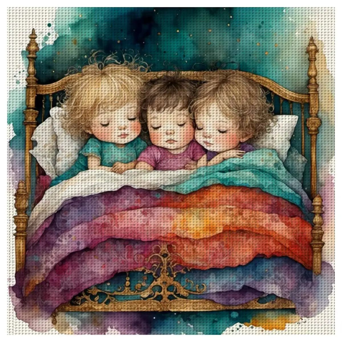 1pc 40X40CM/15.74inch Baby Stamped Cross Stitch Kit DIY Kit 11CT/14CT DIY Embroidered Set DIY Cross-Stitch Set New Arrival