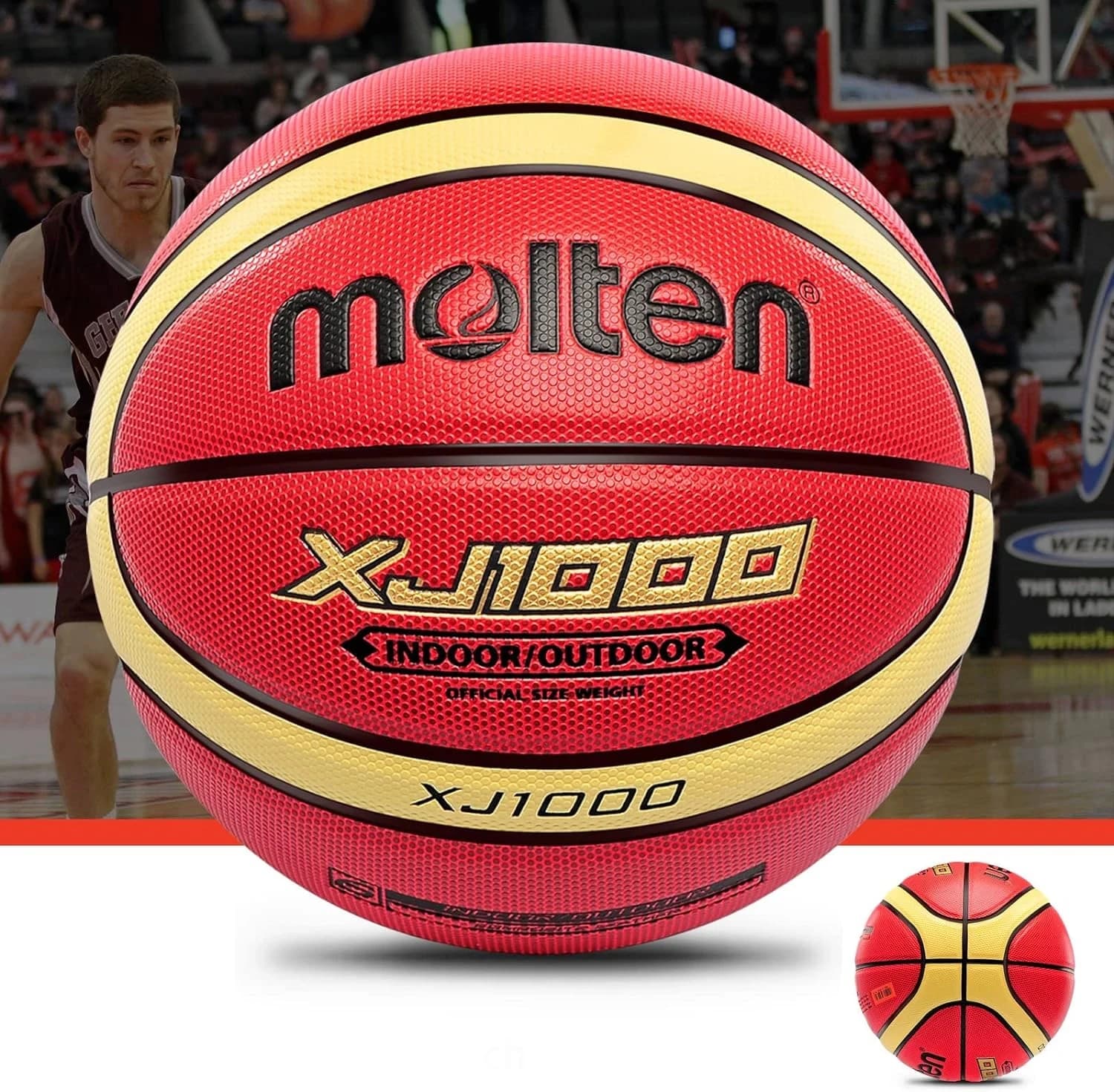Trolley Molten XJ1000 Size 5, 6, 7 Wear-resistant PU leather basketball for indoor/outdoor training